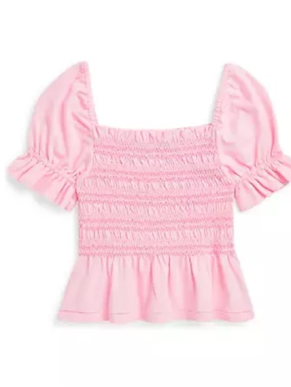 NWT POLO RALPH LAUREN Kids Smocked Peplum Top | Pink MSRP $55 Size XL (16)